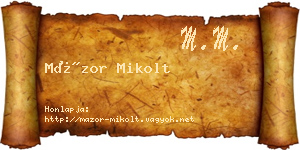 Mázor Mikolt névjegykártya